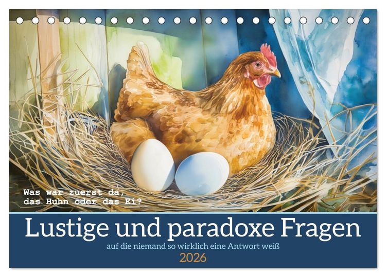 Produktbild: Lustige und paradoxe Fragen (Tischkalender 2026 DIN A5 quer), CALVENDO Monatskalender