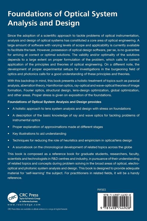 Produktbild: Foundations of Optical System Analysis and Design
