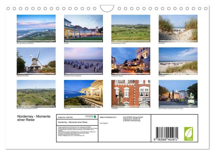 Produktbild: Norderney - Momente einer Reise (Wandkalender 2027 DIN A4 quer), CALVENDO Monatskalender