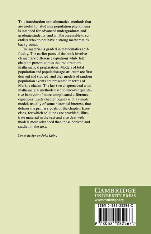 Produktbild: Mathematical Methods of Population Biology