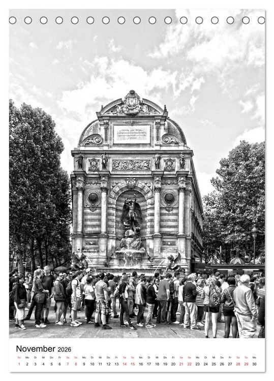 Produktbild: Paris schwarz wei&szlig; 2026 (Tischkalender 2026 DIN A5 hoch), CALVENDO Monatskalender