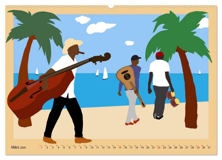 Produktbild: Kuba - Musik Tanz Rhythmus (hochwertiger Premium Wandkalender 2026 DIN A2 quer), Kunstdruck in Hochglanz