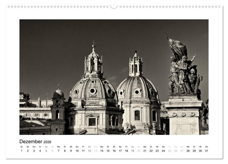 Produktbild: Rom in schwarz - weiss (Wandkalender 2026 DIN A2 quer), CALVENDO Monatskalender