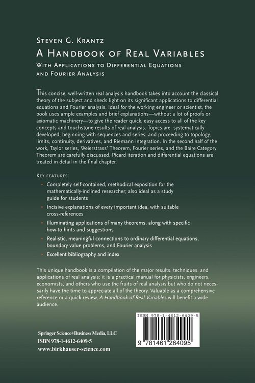 Produktbild: A Handbook of Real Variables