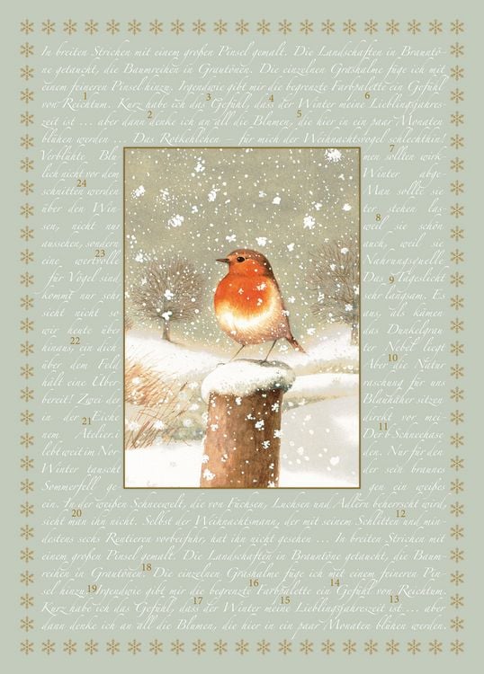 Produktbild: Marjoleins Rotkehlchen, A4 Wand-Adventskalender (Bastin)