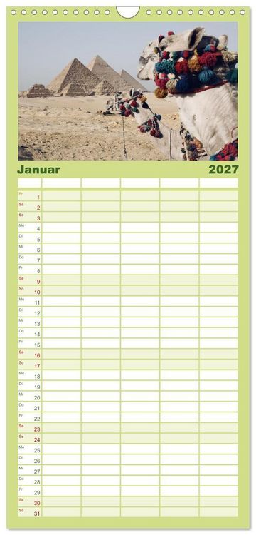 Produktbild: Familienplaner 2027 - &Auml;gypten - Im Land der Pyramiden mit 5 Spalten (Wandkalender, 21 x 45 cm) CALVENDO