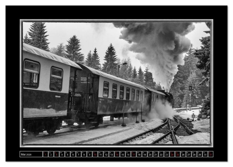 Produktbild: Unter Dampf - Eisenbahnromantik im Harz (Wandkalender 2026 DIN A3 quer), CALVENDO Monatskalender