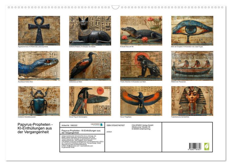 Produktbild: Papyrus-Propheten - KI-Enth&uuml;llungen aus der Vergangenheit (Wandkalender 2026 DIN A2 quer), CALVENDO Monatskalender