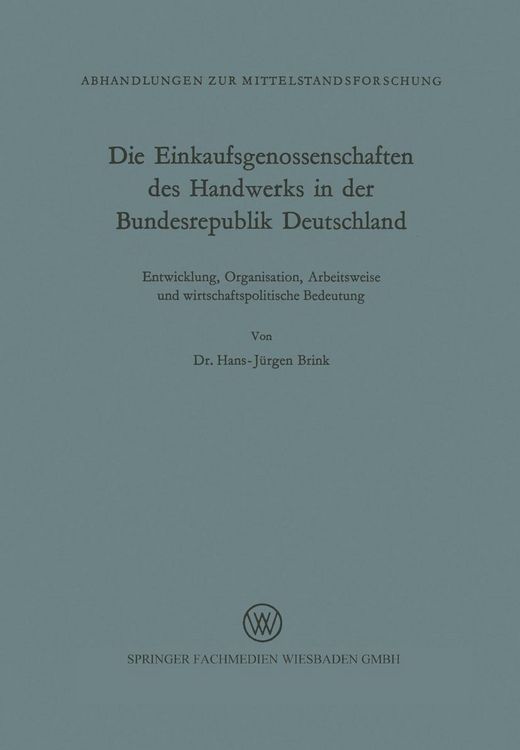 Produktbild: Die Einkaufsgenossenschaften des Handwerks in der Bundesrepublik Deutschland