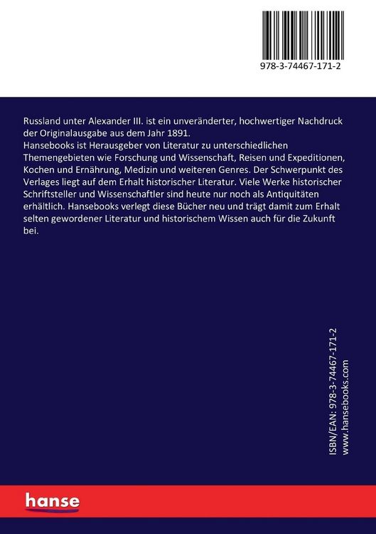 Produktbild: Russland unter Alexander III.