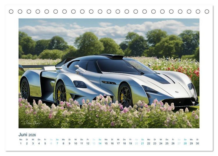 Produktbild: Faszination KI-Sportwagen (Tischkalender 2026 DIN A5 quer), CALVENDO Monatskalender