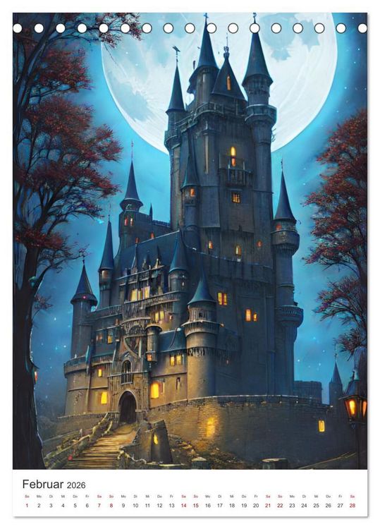 Produktbild: Faszination Mittelalter - Von mittelalterlichen Burgen und Drachen (Tischkalender 2026 DIN A5 hoch), CALVENDO Monatskalender