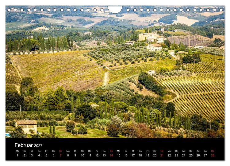 Produktbild: Toskana Landschaften (Wandkalender 2027 DIN A4 quer), CALVENDO Monatskalender