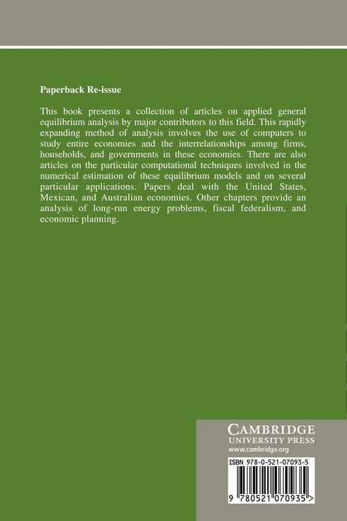 Produktbild: Applied General Equilibrium Analysis