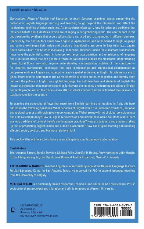 Produktbild: Transcultural Flows of English and Education in Asian Contexts