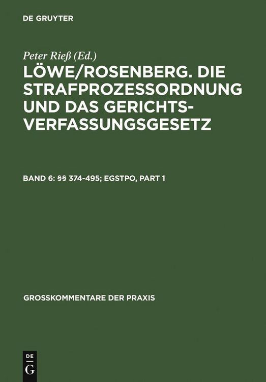 Produktbild: &sect;&sect; 374-495; EGStPO