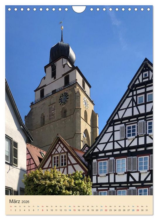 Produktbild: Herrenberg im Fokus (Wandkalender 2026 DIN A4 hoch), CALVENDO Monatskalender