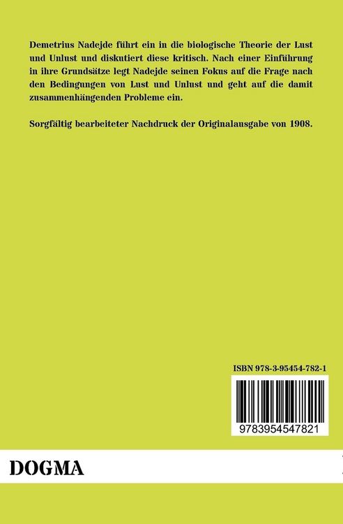 Produktbild: Die biologische Theorie der Lust und Unlust