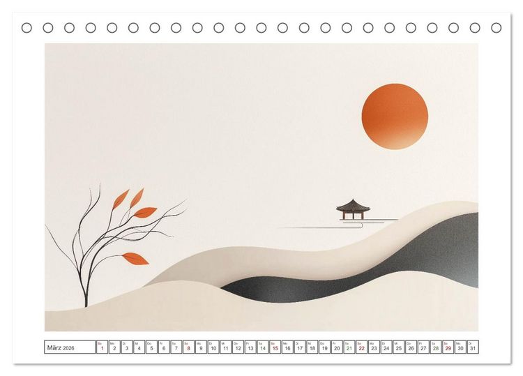 Produktbild: Japandi-Design (Tischkalender 2026 DIN A5 quer), CALVENDO Monatskalender