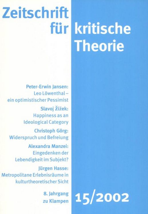 Produktbild: Zeitschrift f&uuml;r kritische Theorie / Zeitschrift f&uuml;r kritische Theorie, Heft 15 (2002)