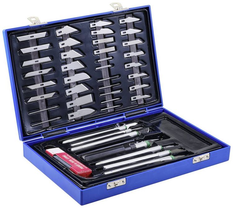Produktbild: TO-7692339 Messer-Set 50-teilig Skalpell Schablonenmesser Pr&auml;zisionsmesser Schnitzarbeits-Set 56 Teile