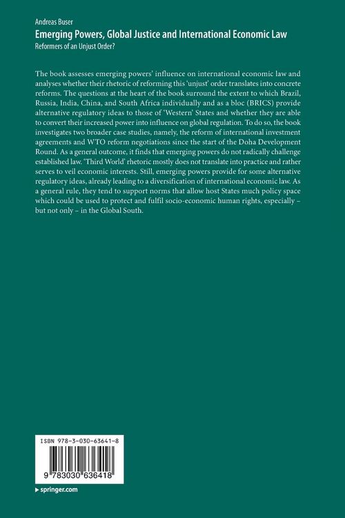 Produktbild: Emerging Powers, Global Justice and International Economic Law