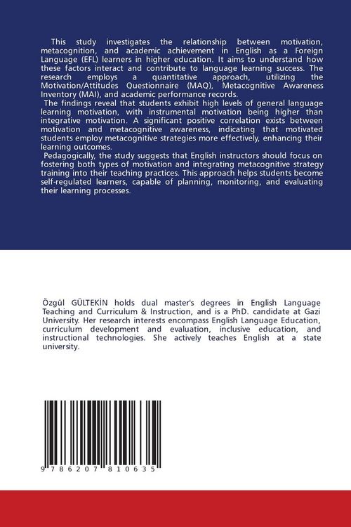 Produktbild: Motivation and Metacognition in English Language Achievement