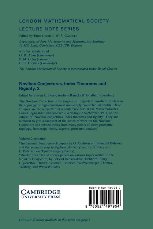 Produktbild: Novikov Conjectures, Index Theorems, and Rigidity