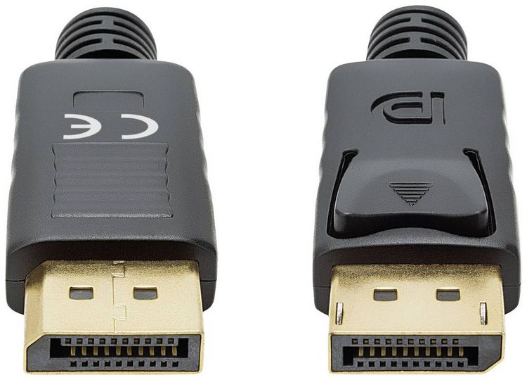 Produktbild: Manhattan DisplayPort Anschlusskabel DisplayPort Stecker, DisplayPort Stecker 2.00m Schwarz 355575 dreifach geschirmt, PVC-Mantel