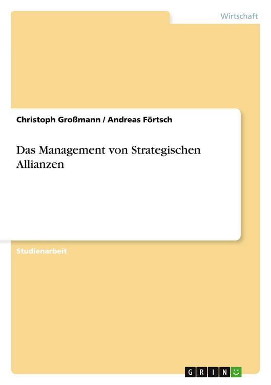 Produktbild: Das Management von Strategischen Allianzen