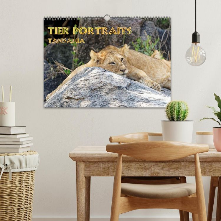 Produktbild: Tier Portraits Tansania (Wandkalender 2026 DIN A3 quer), CALVENDO Monatskalender