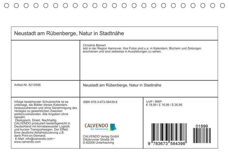 Produktbild: Neustadt am R&uuml;benberge Natur in Stadtn&auml;he (Tischkalender 2022 DIN A5 quer)