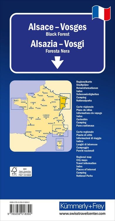 Produktbild: K&uuml;mmerly+Frey Regional-Strassenkarte Elsass, Vogesen 1:200.000