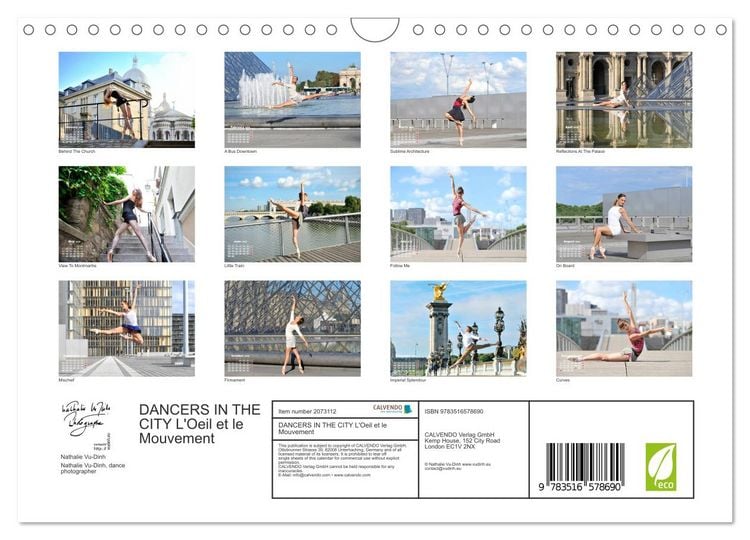 Produktbild: DANCERS IN THE CITY L'Oeil et le Mouvement (Wall Calendar 2026 DIN A4 landscape), CALVENDO 12 Month Wall Calendar