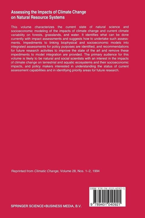 Produktbild: Assessing the Impacts of Climate Change on Natural Resource Systems