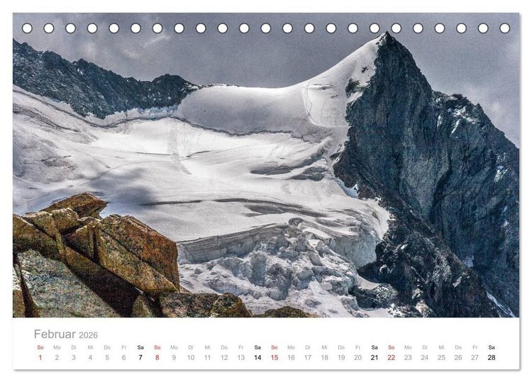 Produktbild: Walliser Alpen &ndash; Europas &raquo;kleiner&laquo; Himalaya (Tischkalender 2026 DIN A5 quer), CALVENDO Monatskalender