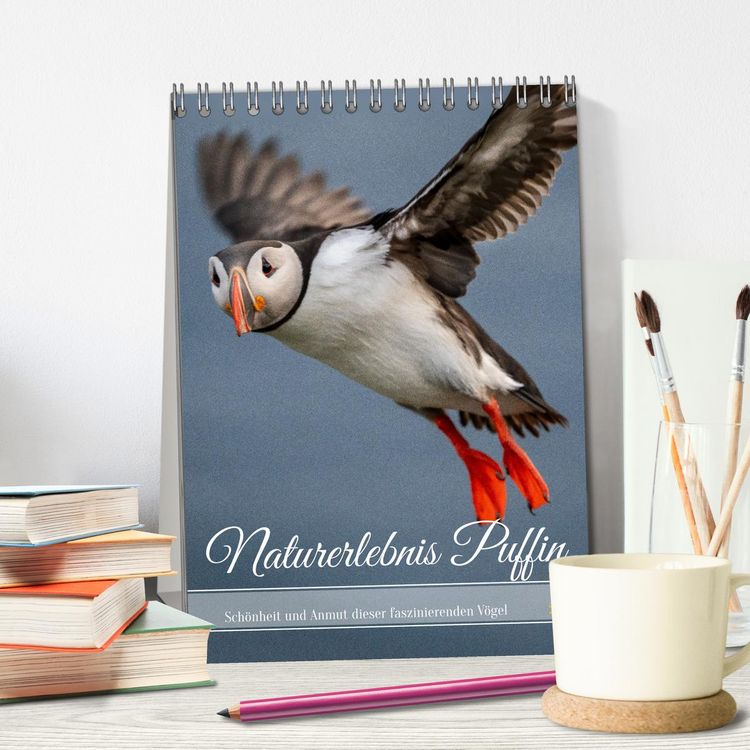 Produktbild: Naturerlebnis Puffin (Tischkalender 2026 DIN A5 hoch), CALVENDO Monatskalender