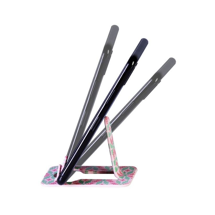 Produktbild: Flexistand (Icelandic Pink) - flexibler Handyaufsteller - f&uuml;r alle Handys und Mini-Tablets - superflach - stufenlos verstellbar - hochkant und quer - passt in jede Hosentasche