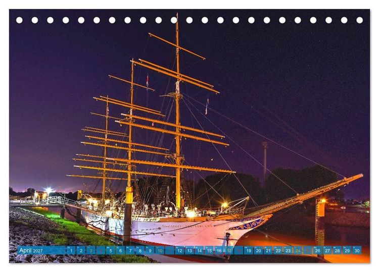 Produktbild: Hansestadt Bremen zur blauen Stunde (Tischkalender 2027 DIN A5 quer), CALVENDO Monatskalender