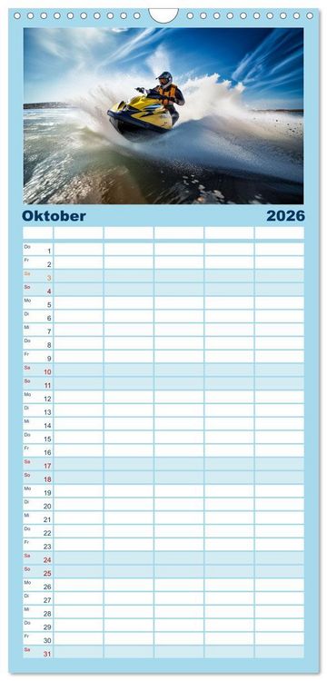 Produktbild: Familienplaner 2026 - Jetski Power mit 5 Spalten (Wandkalender, 21 x 45 cm) CALVENDO
