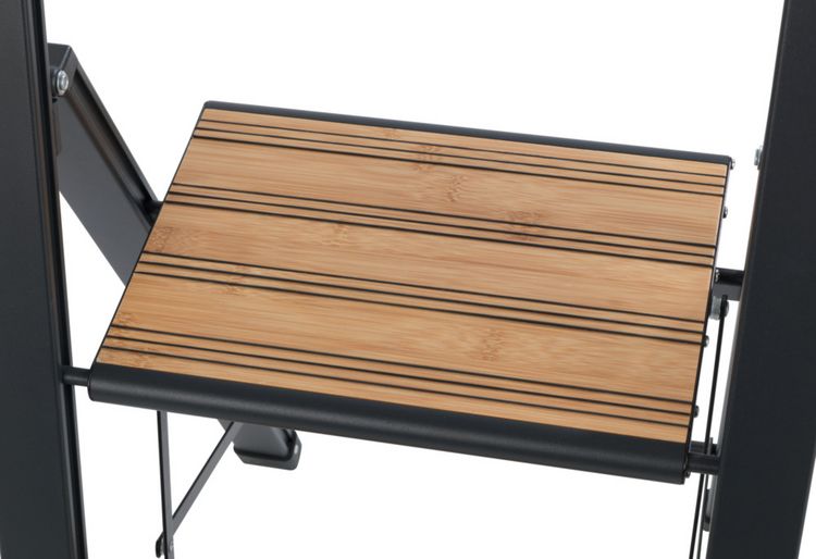 Produktbild: Alu-Design Klapptrittleiter 2-stufig Schwarz, rutschsichere XXL-Stufen