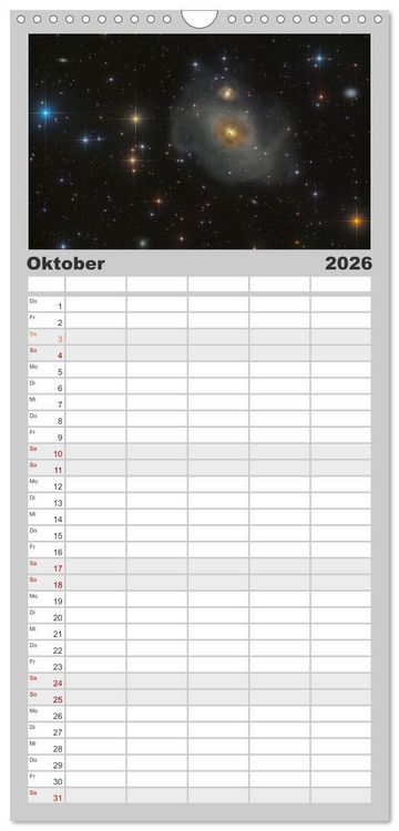 Produktbild: Familienplaner 2026 - Deep-Sky Fotografie mit 5 Spalten (Wandkalender, 21 x 45 cm) CALVENDO