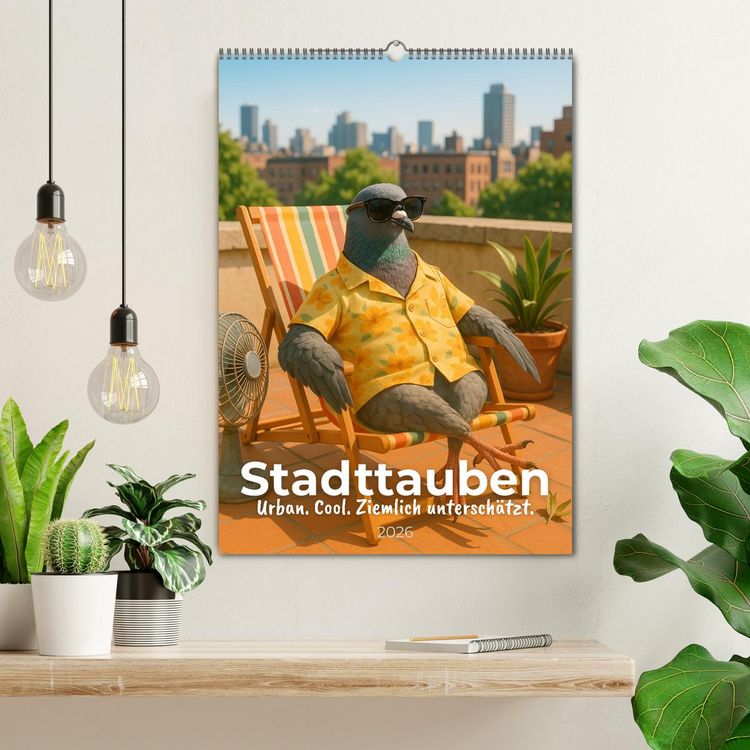 Produktbild: Stadttauben &ndash; Urban. Cool. Ziemlich untersch&auml;tzt. (Wandkalender 2026 DIN A2 hoch), CALVENDO Monatskalender