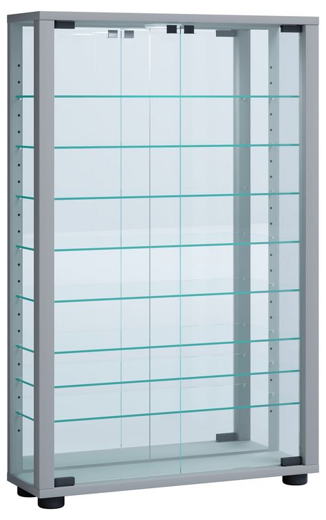 Produktbild: Glas Stand Vitrine Sammelvitrine Lumo Mini Spiegel