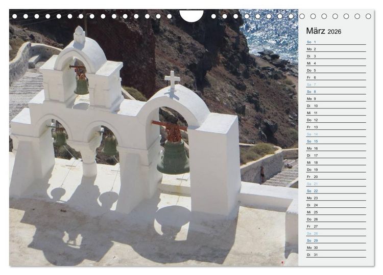 Produktbild: SANTORINI - Idyll auf dem Vulkan (Wandkalender 2026 DIN A4 quer), CALVENDO Monatskalender