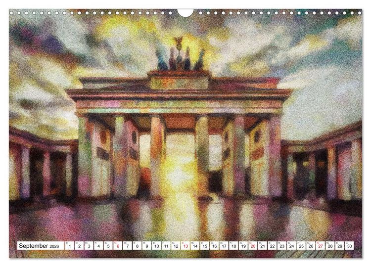 Produktbild: Pointilistische Weltreise (Wandkalender 2026 DIN A3 quer), CALVENDO Monatskalender