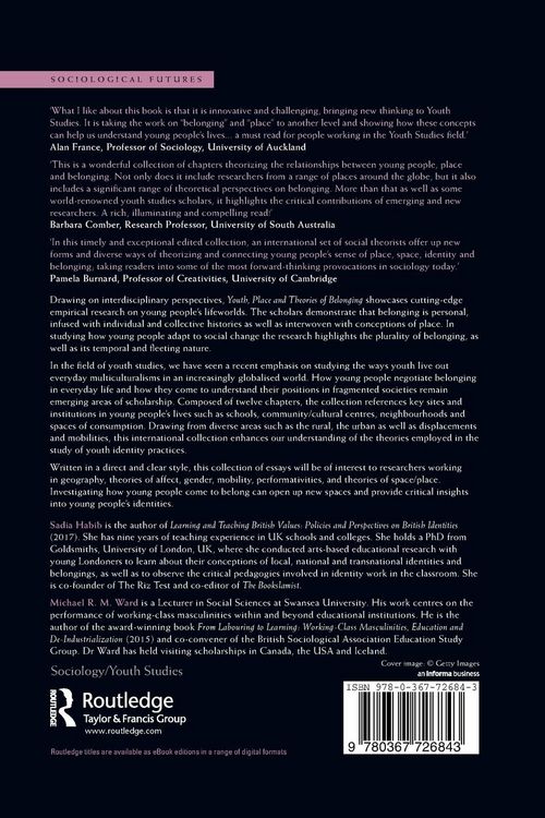Produktbild: Youth, Place and Theories of Belonging