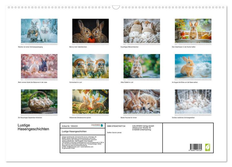 Produktbild: Lustige Hasengeschichten (Wandkalender 2026 DIN A2 quer), CALVENDO Monatskalender