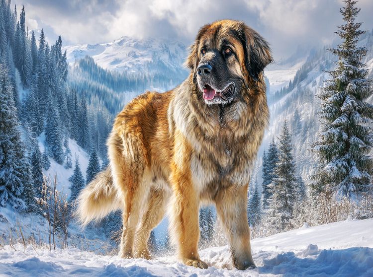 Produktbild: CALVENDO Puzzle Leonberger im Schnee | 2000 Teile Lege-Gr&ouml;&szlig;e 90x67cm Foto-Puzzle f&uuml;r gl&uuml;ckliche Stunden