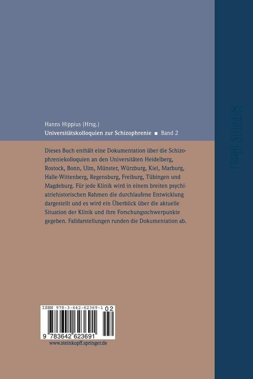 Produktbild: Universit&auml;tskolloquien zur Schizophrenie